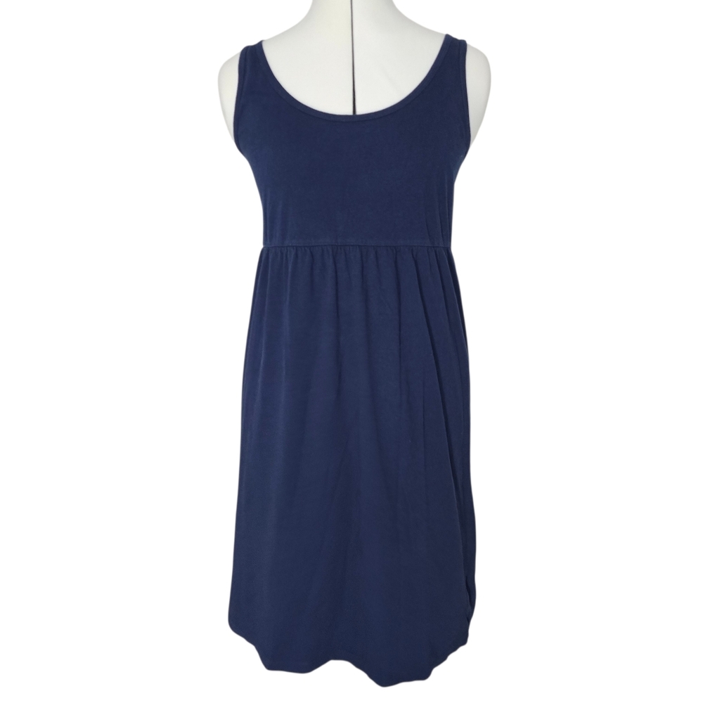 Faded Glory Navy Blue Sleeveless Babydoll Dress Size Medium Empire Waist